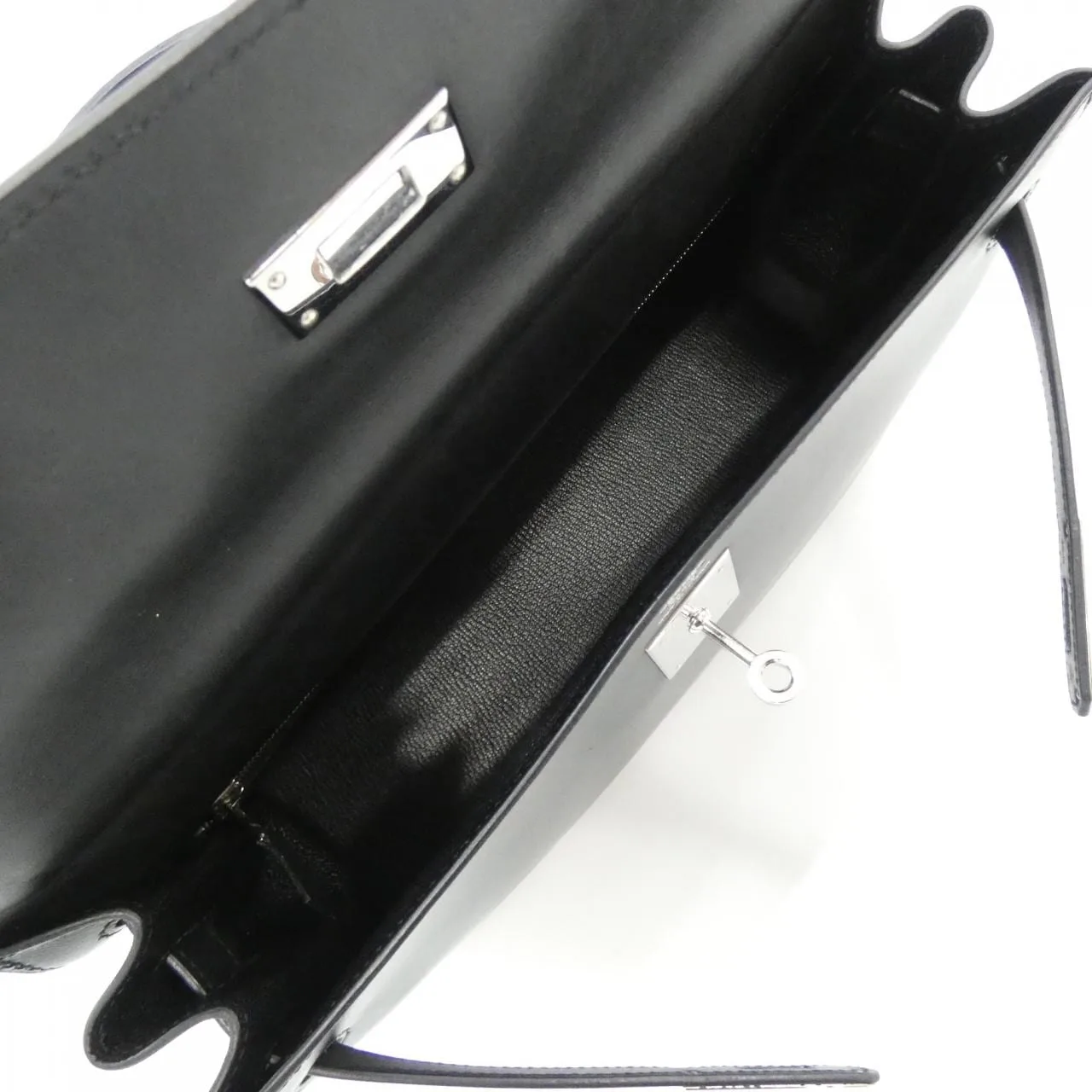 HERMES Kelly 020069CK Handbag Box Calf Black Box Calf Leather Rank A - Thumbnail 10