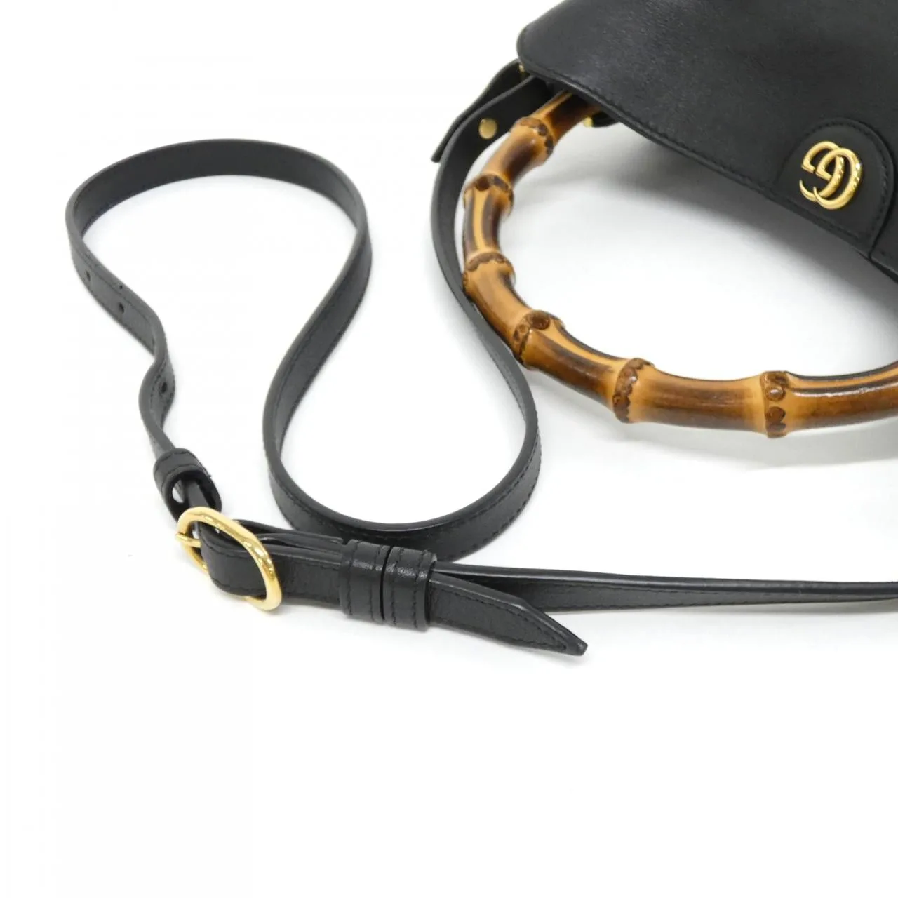 GUCCI 746124 UAAAY Shoulder Leather 黑色 皮革 中古品A - 縮圖 5