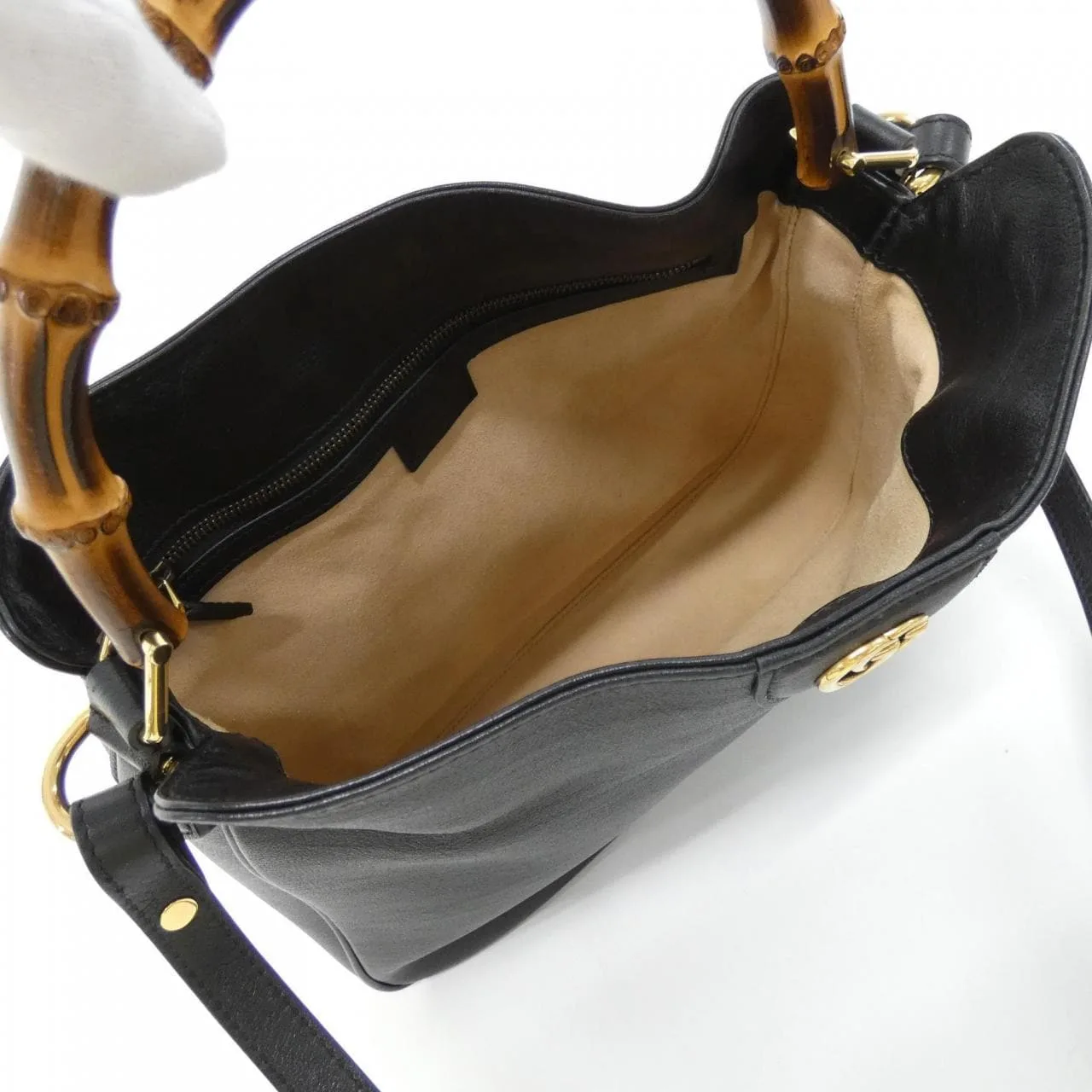 GUCCI 746124 UAAAY Shoulder Leather 黑色 皮革 中古品A - 縮圖 6