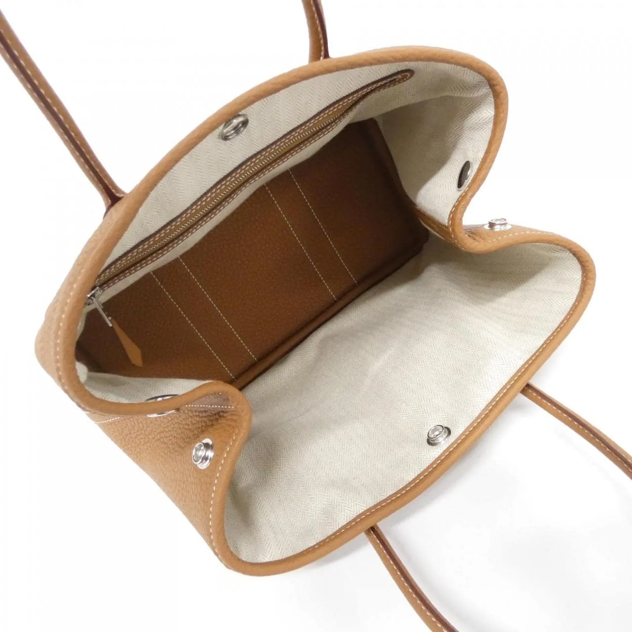 HERMES Garden Party 051568CK Tote Gold Rank A - Thumbnail 5