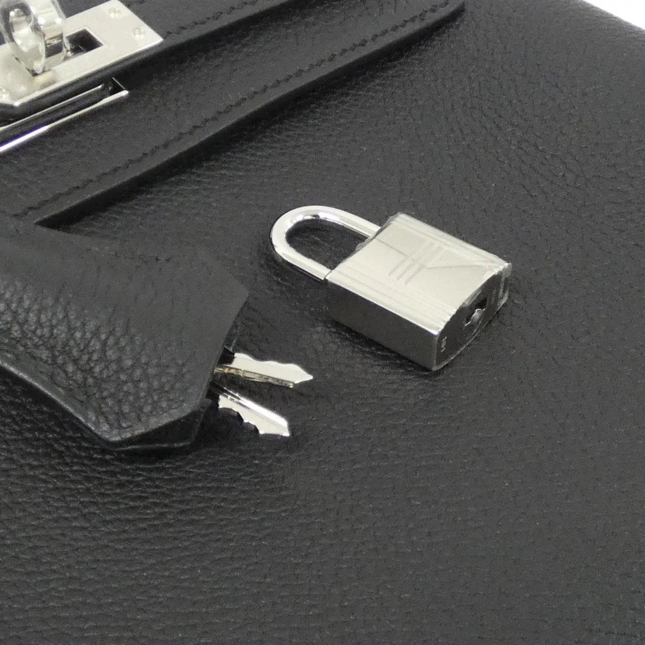 HERMES Kelly 044624CK Handbag Togo Black Togo Leather Unused - Thumbnail 4