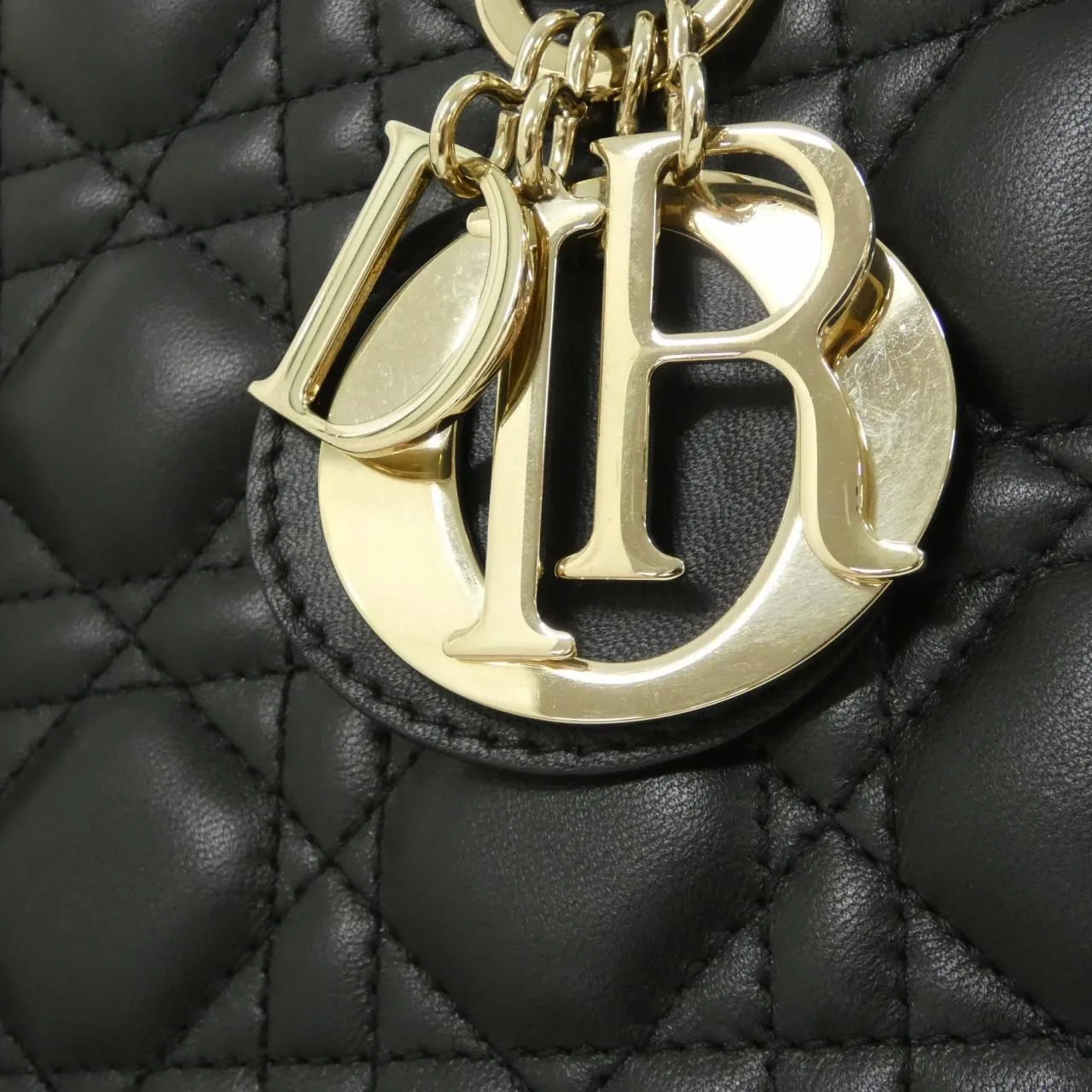 DIOR Lady Dior M0538OCAL Handbag Lambskin 黑色 羊皮 中古品A - 縮圖 4