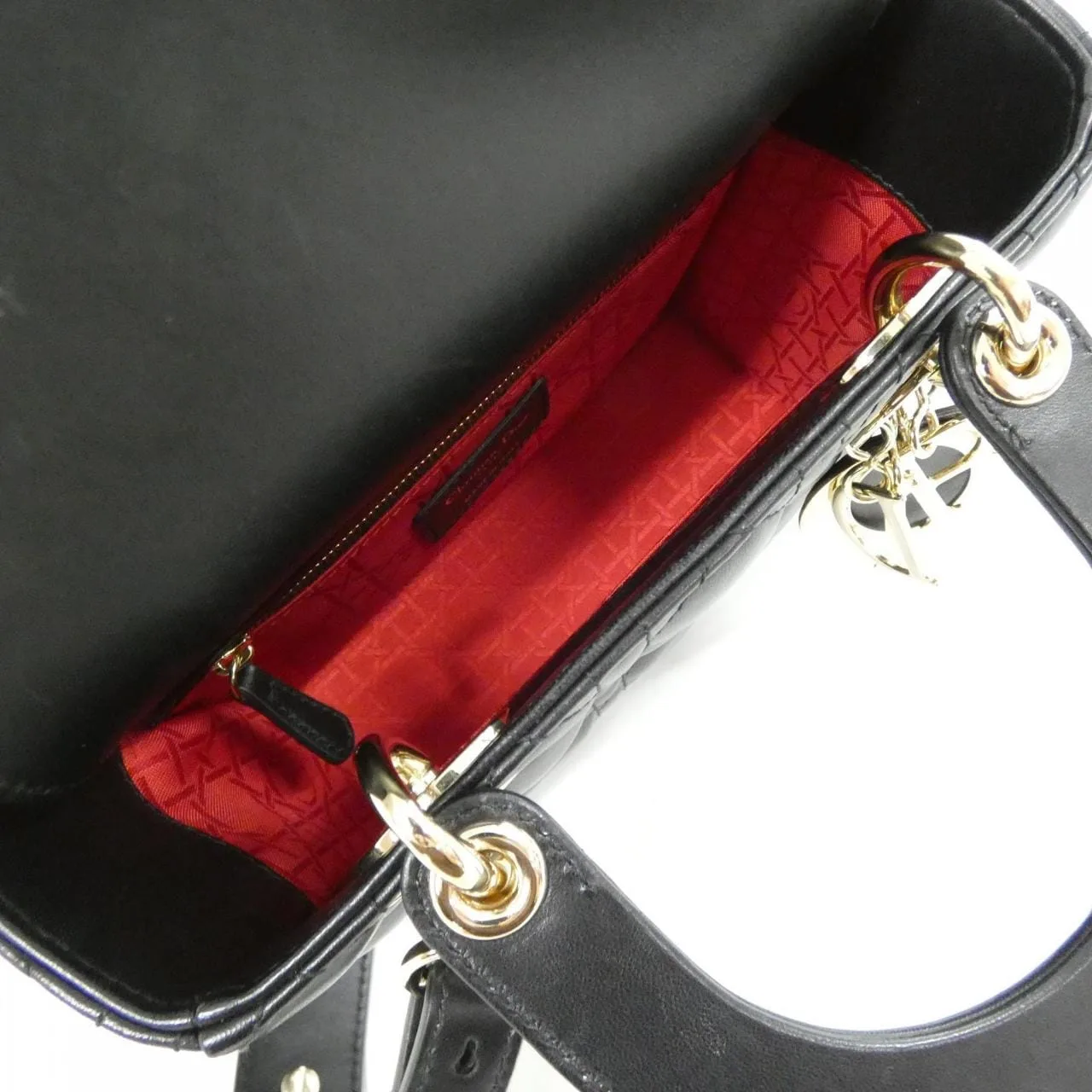 DIOR Lady Dior M0538OCAL Handbag Lambskin 黑色 羊皮 中古品A - 縮圖 10