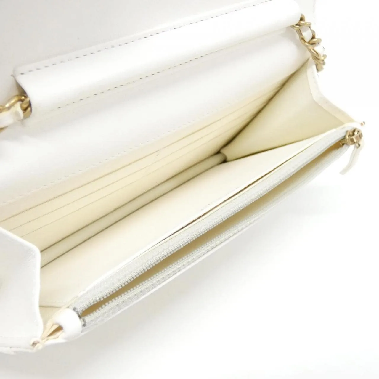 CHANEL Timeless Classic AP1814 銀包 羊皮 白色 羊皮 中古品B - 縮圖 10