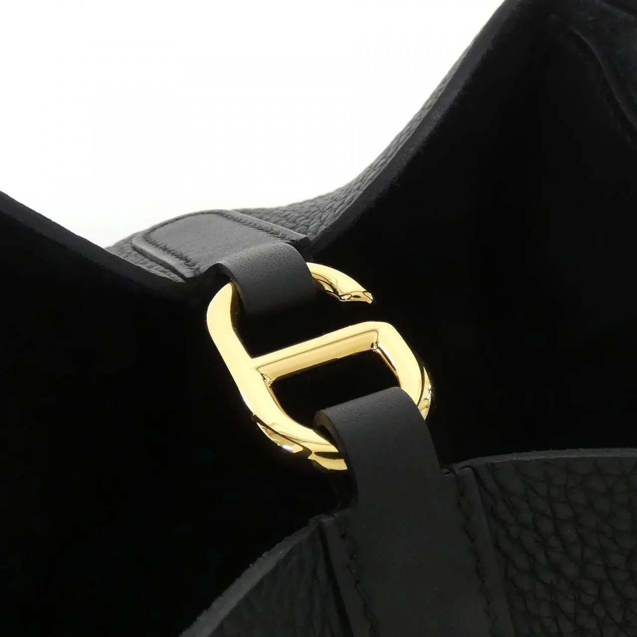 HERMES 084274CC Handbag Clemence 黑色 Clemence 皮 中古品A - 縮圖 5