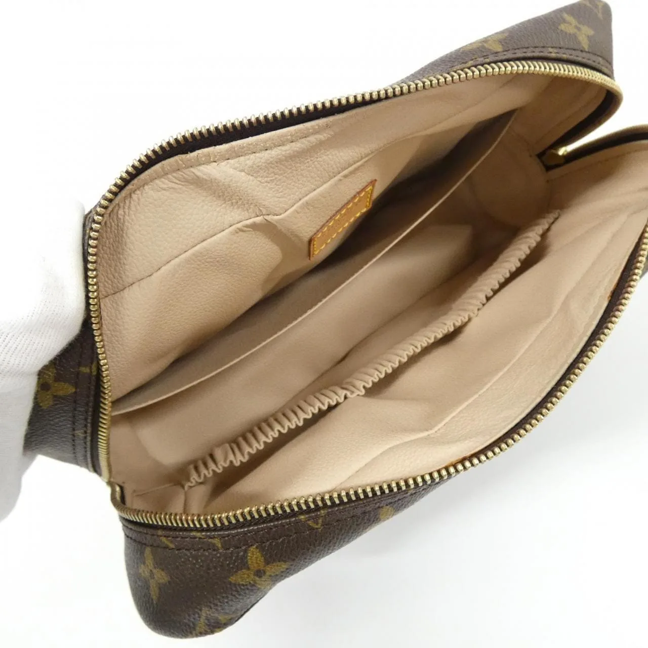 LOUIS VUITTON M47522 Pouch Monogram 黑色 Monogram 中古品A - 縮圖 3