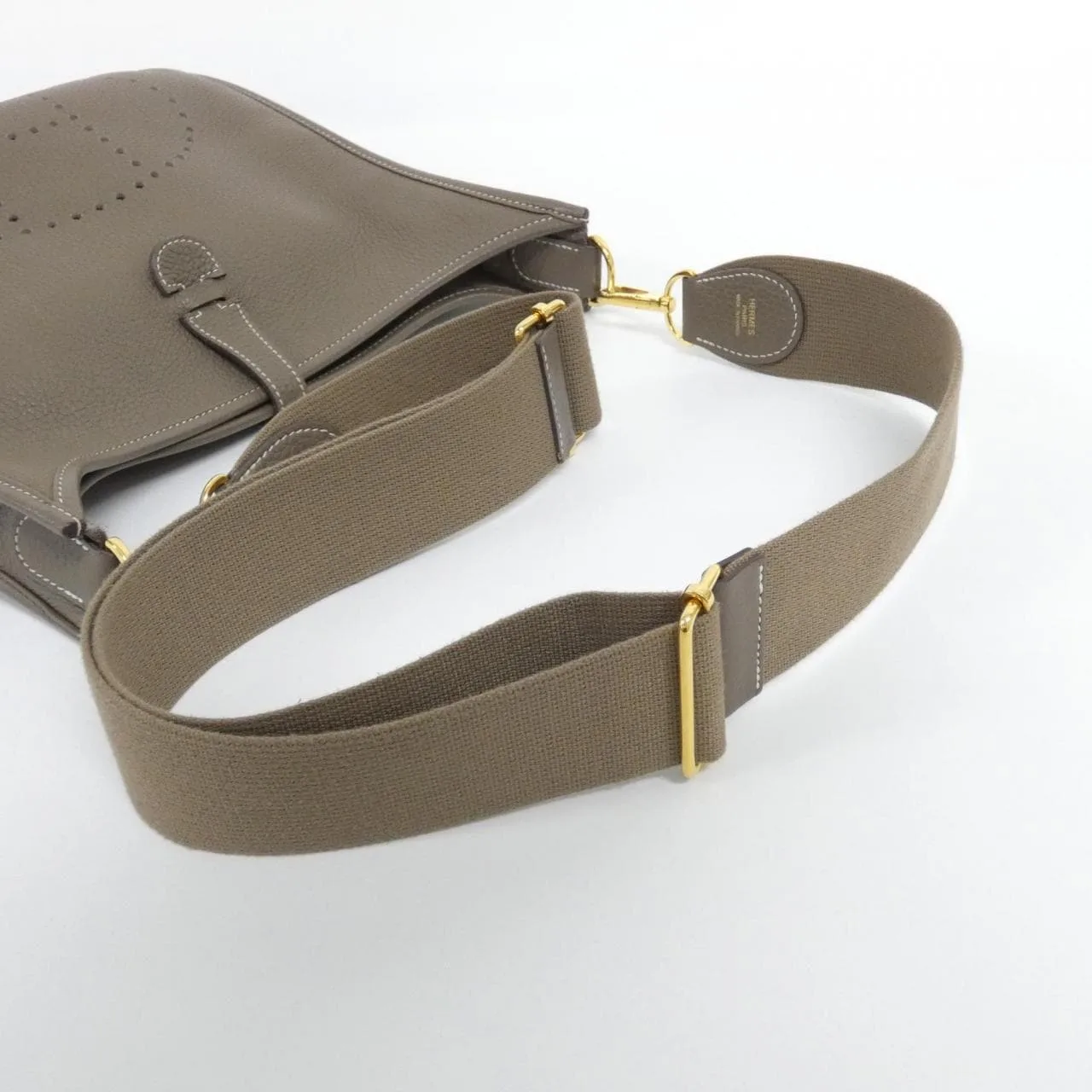 HERMES Evelyne 056277CC Shoulder Clemence Etoupe Clemence Leather Rank B - Thumbnail 8