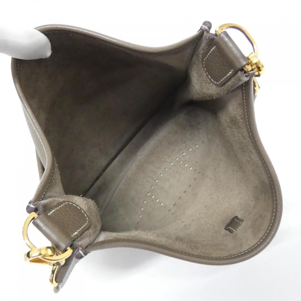 HERMES Evelyne 056277CC Shoulder Clemence Etoupe Clemence Leather Rank B - Thumbnail 9