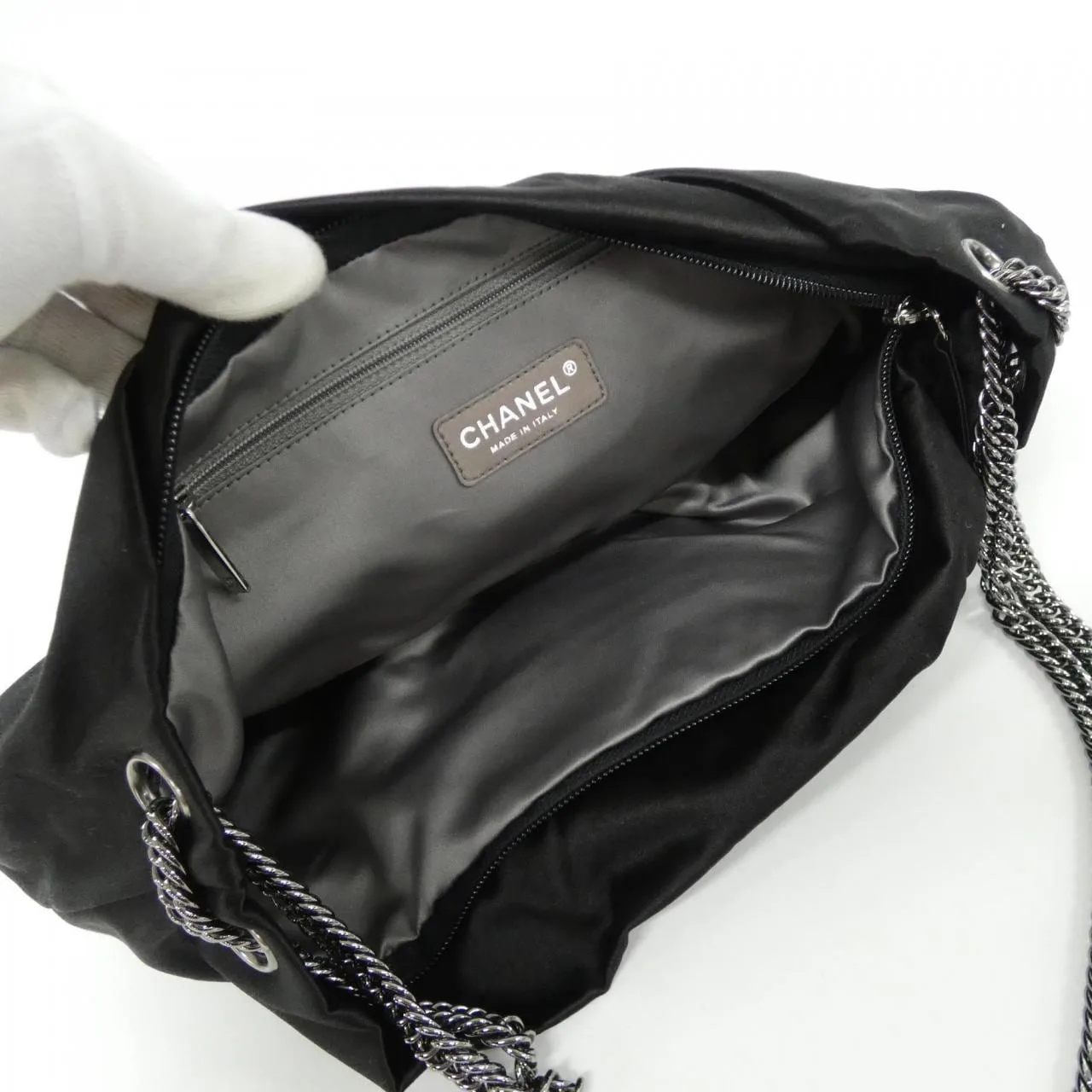 CHANEL 38446 Shoulder Satin Black Satin Rank A - Thumbnail 5