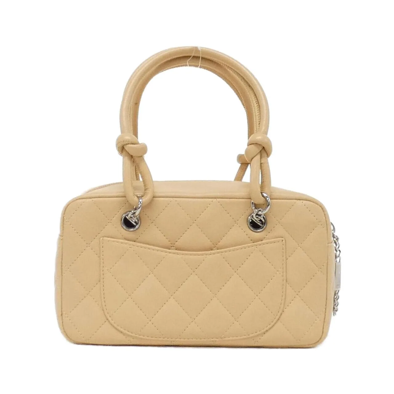 CHANEL Cambon 29792 Handbag Patent Leather Beige Patent Leather Rank A - Thumbnail 2