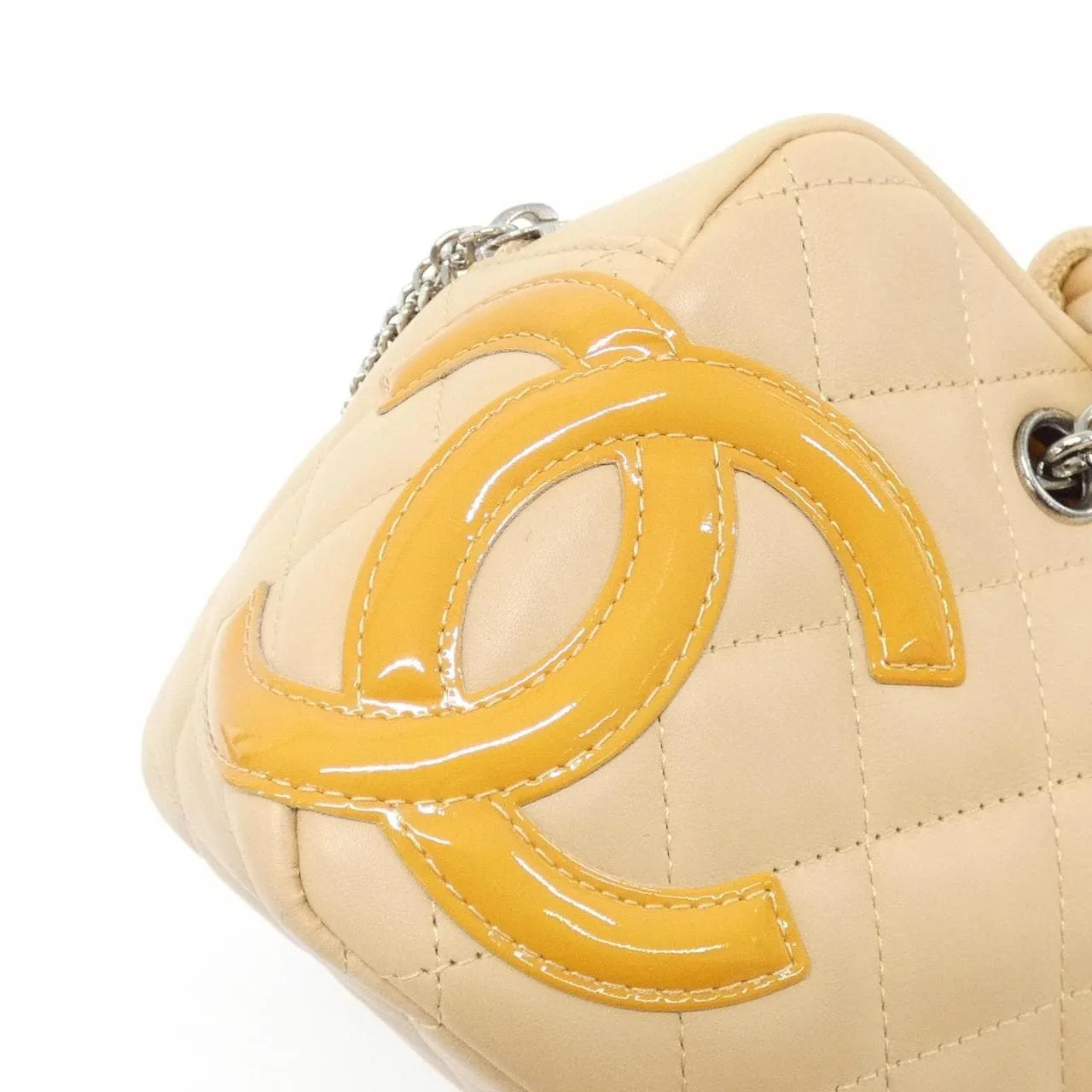 CHANEL Cambon 29792 Handbag Patent Leather Beige Patent Leather Rank A - Thumbnail 7