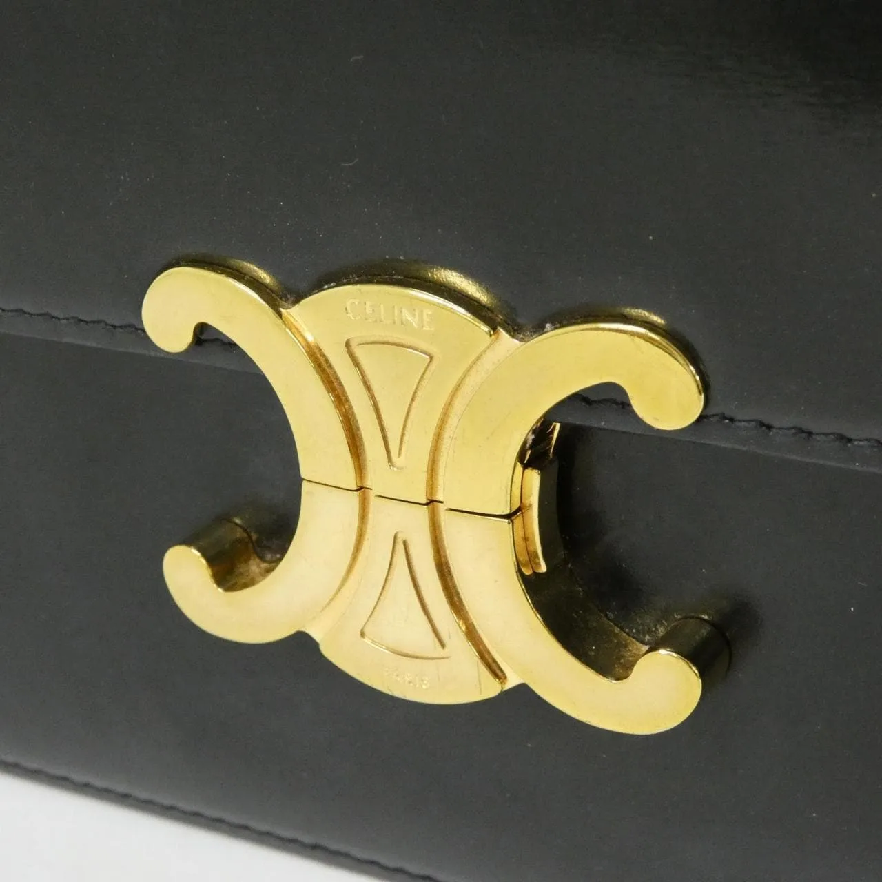 CELINE Triomphe 187363BF4 Shoulder 黑色 中古品B - 縮圖 4