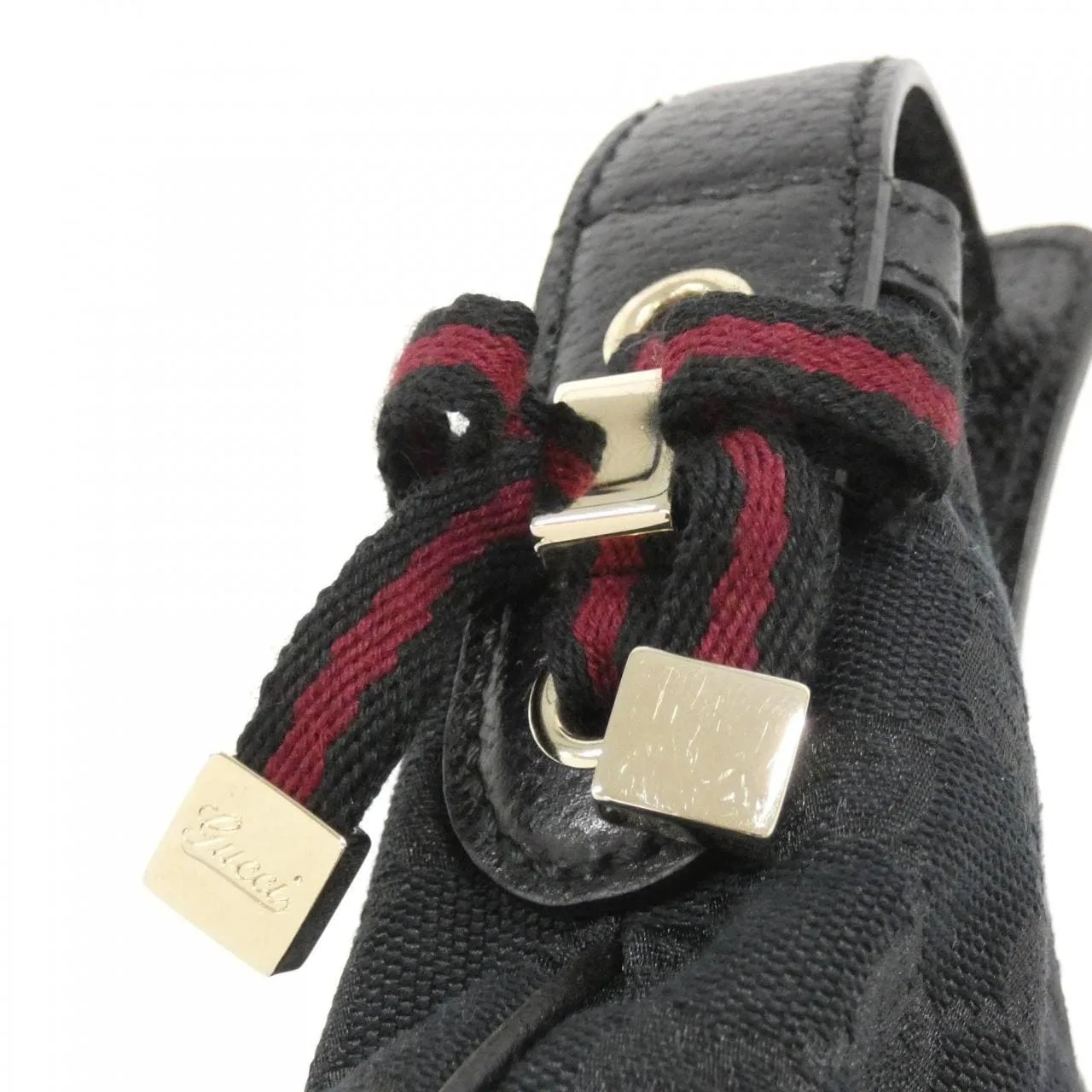 GUCCI 162895 肩背包 帆布 黑色 帆布 中古品A - 縮圖 3