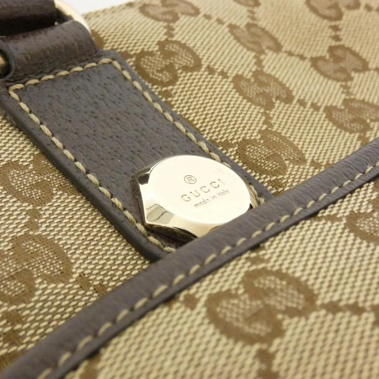 GUCCI 163288 手提包 帆布 米色 帆布 中古品A - 縮圖 4