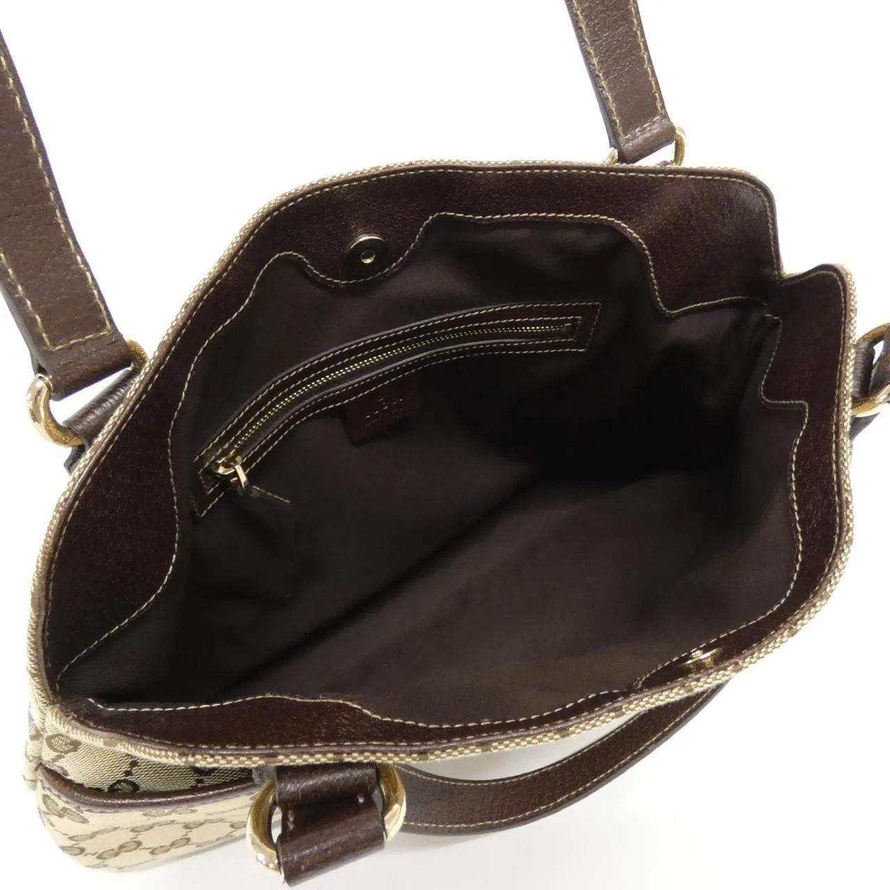 GUCCI 163288 手提包 帆布 米色 帆布 中古品A - 縮圖 7