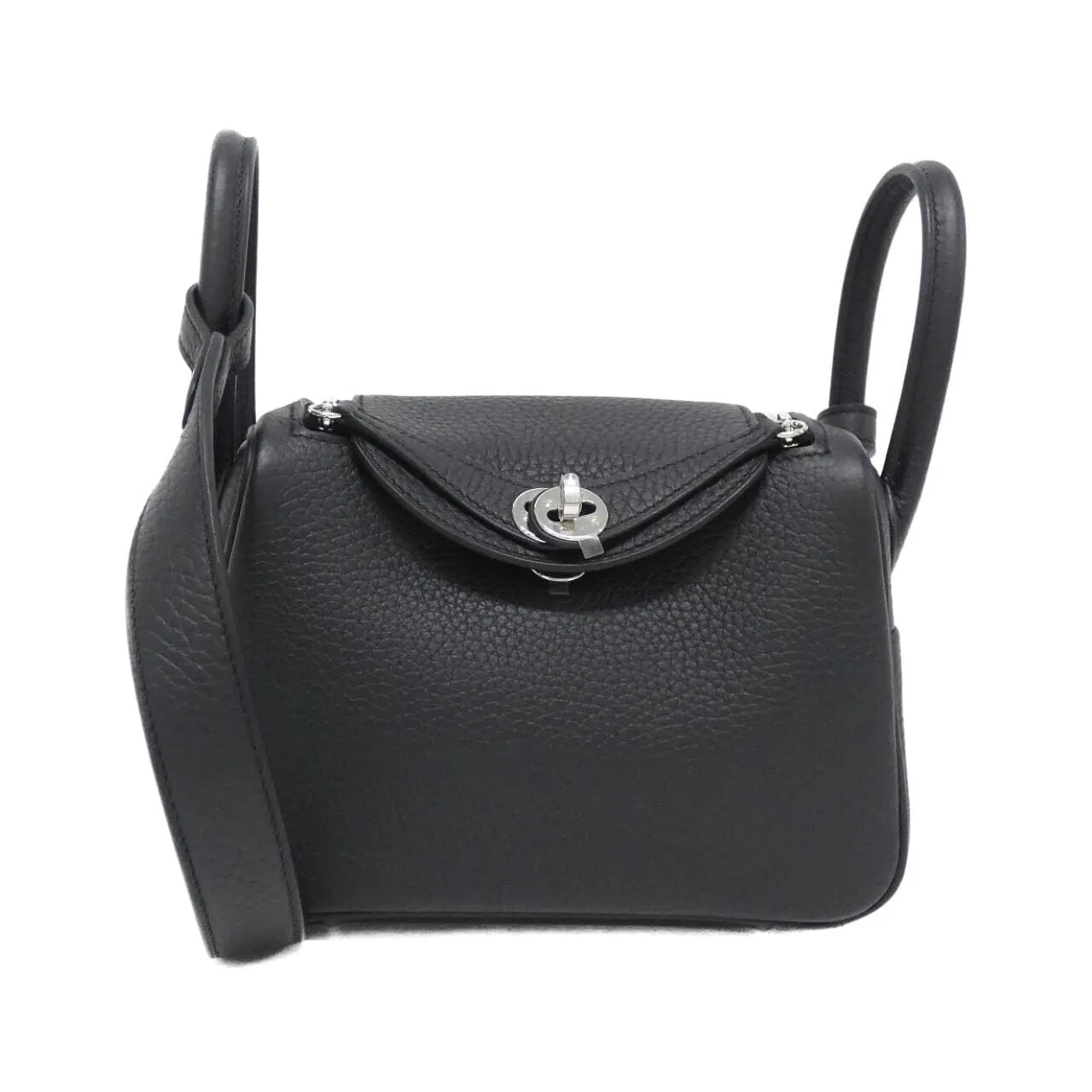 HERMES Lindy 085956CK Shoulder Clemence Black
