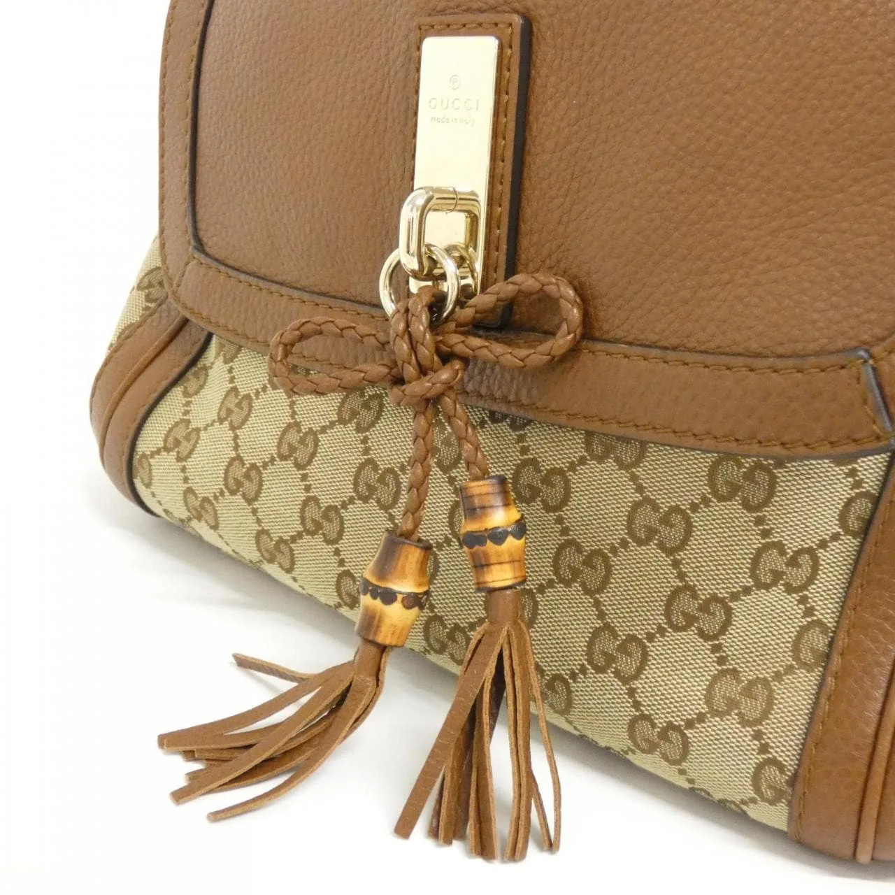 GUCCI 282301 FWCGG 肩背包 帆布 黑色 帆布 中古品A - 縮圖 4