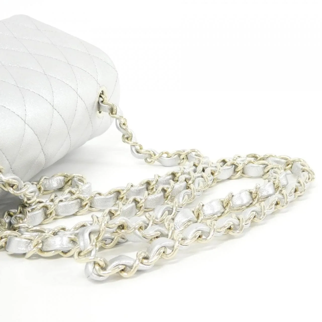 CHANEL Boy Chanel 69900 Shoulder Lambskin 銀色 羊皮 未使用品 - 縮圖 5