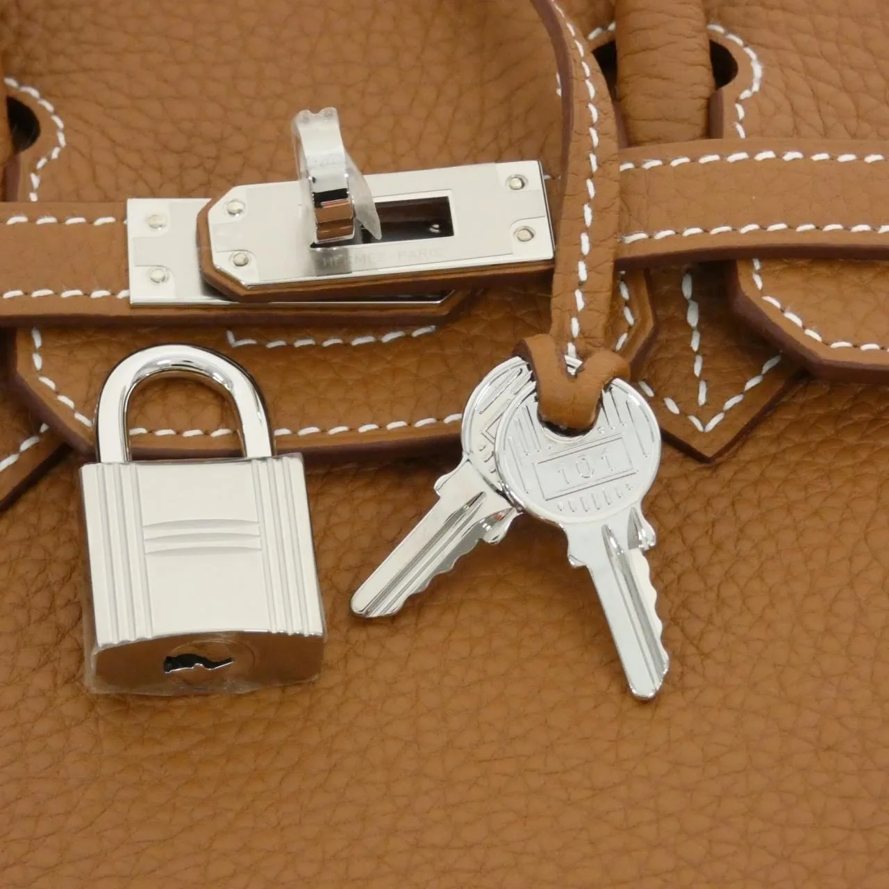 HERMES Birkin 041344CK Handbag Togo Gold Togo Leather Unused - Thumbnail 4