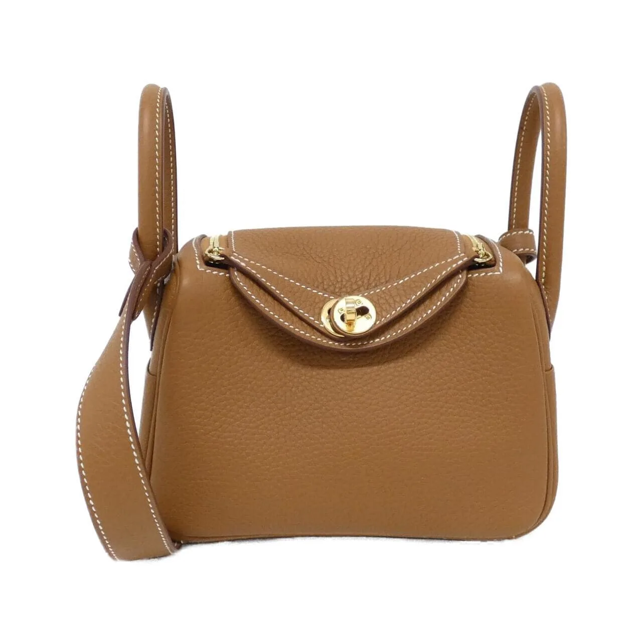 HERMES Lindy 085956CC Shoulder Clemence Gold