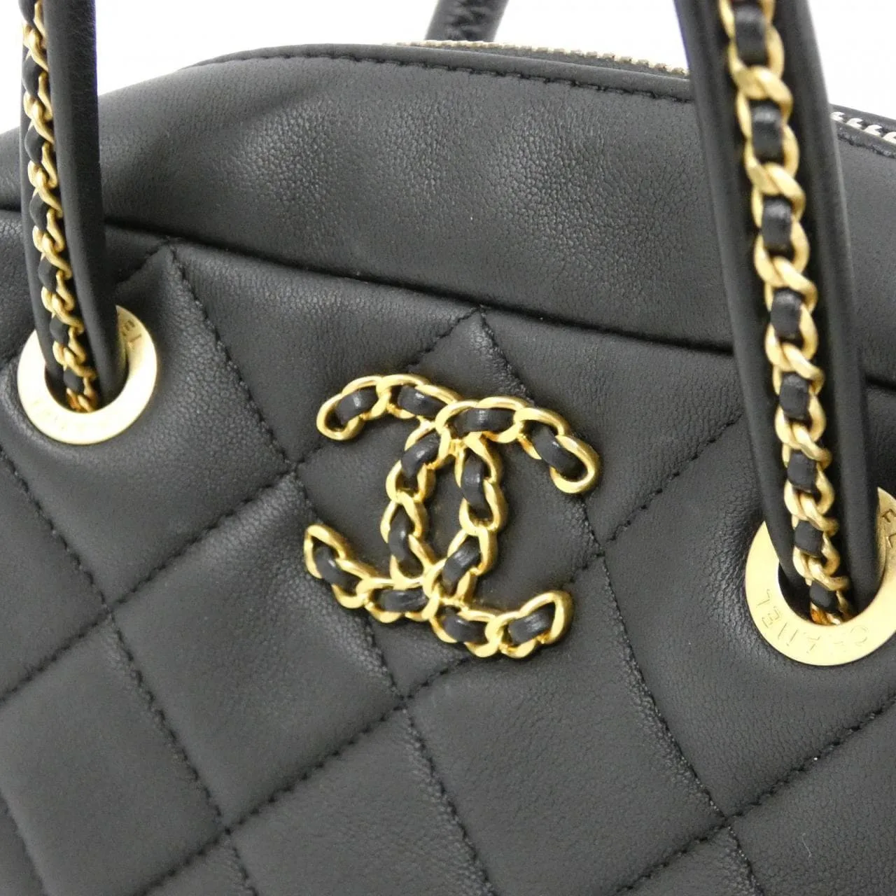 CHANEL AS5300 Handbag Lambskin 黑色 羊皮 中古品A - 縮圖 4