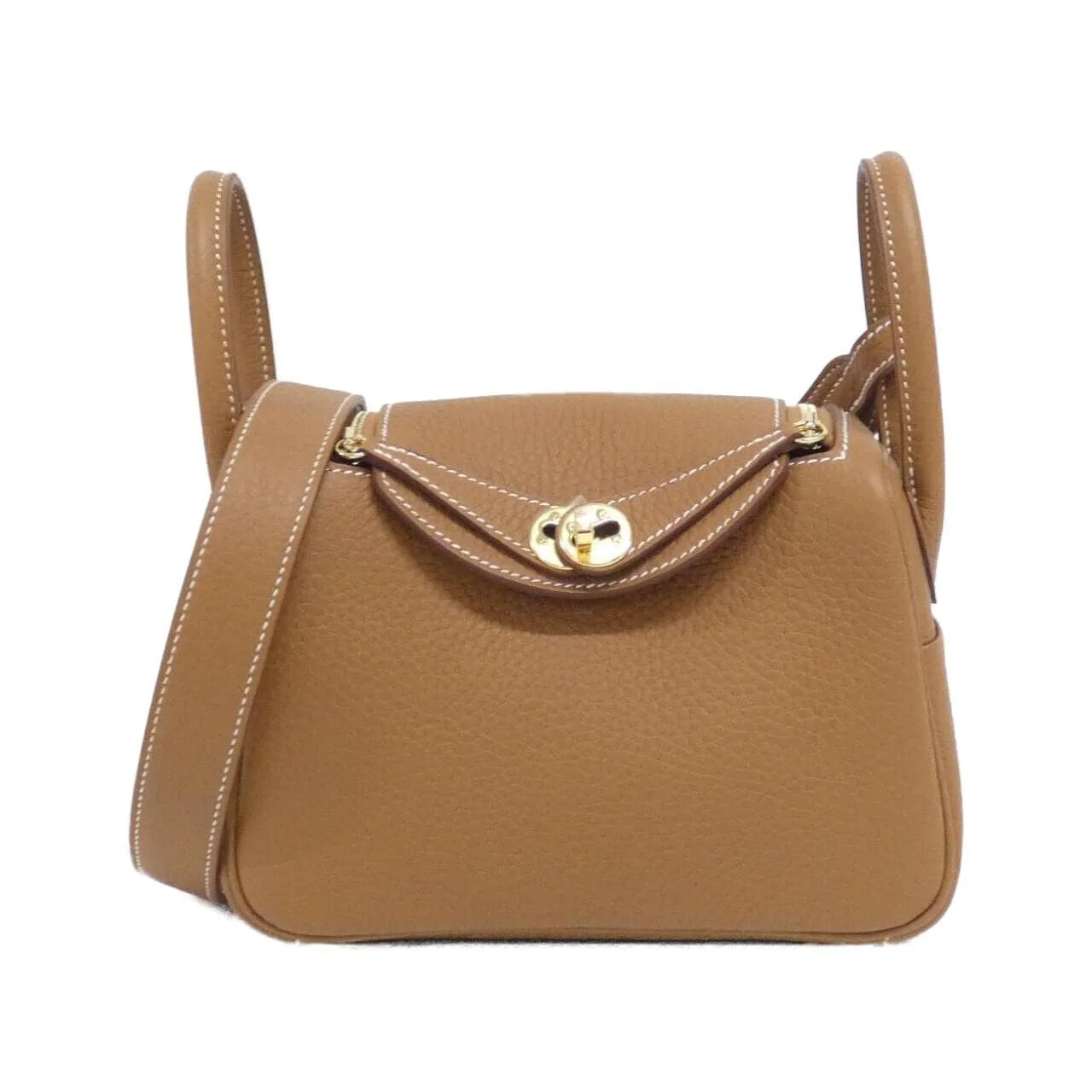 HERMES Lindy 085956CC Shoulder Clemence Gold