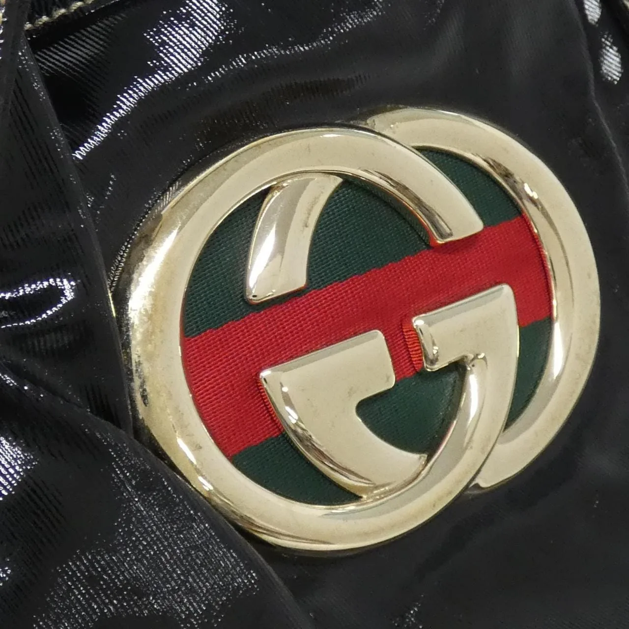 GUCCI 162094 手提包 漆皮 黑色 漆皮 中古品A - 縮圖 5