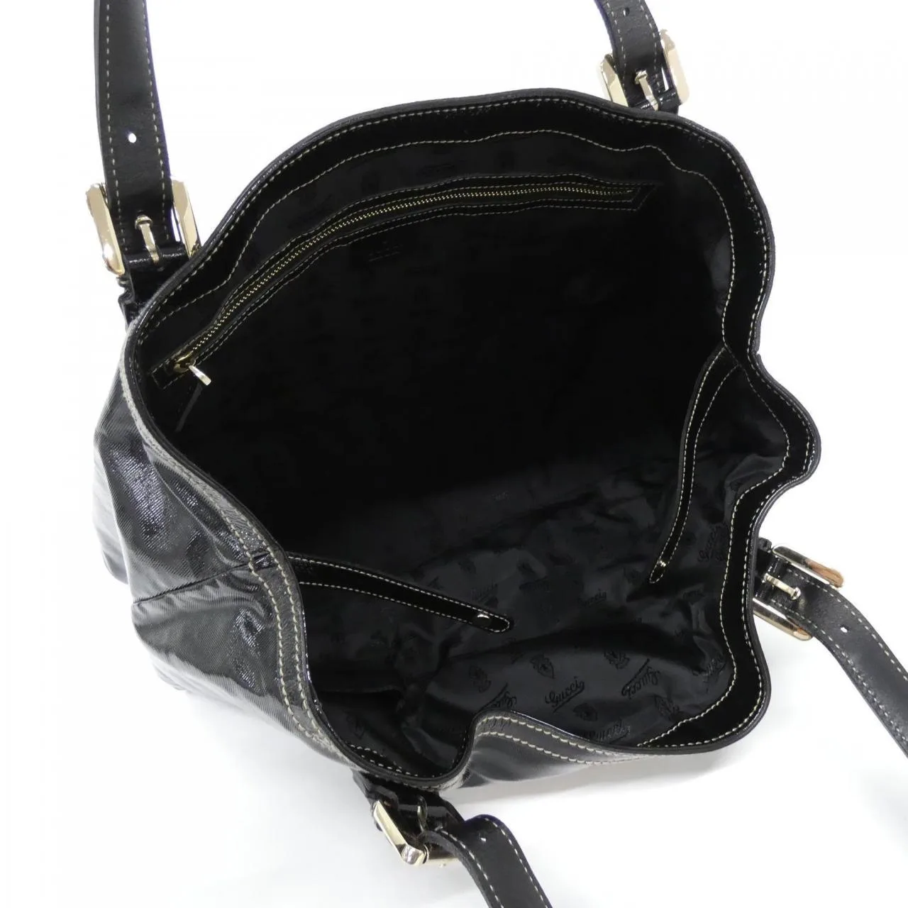 GUCCI 162094 手提包 漆皮 黑色 漆皮 中古品A - 縮圖 7