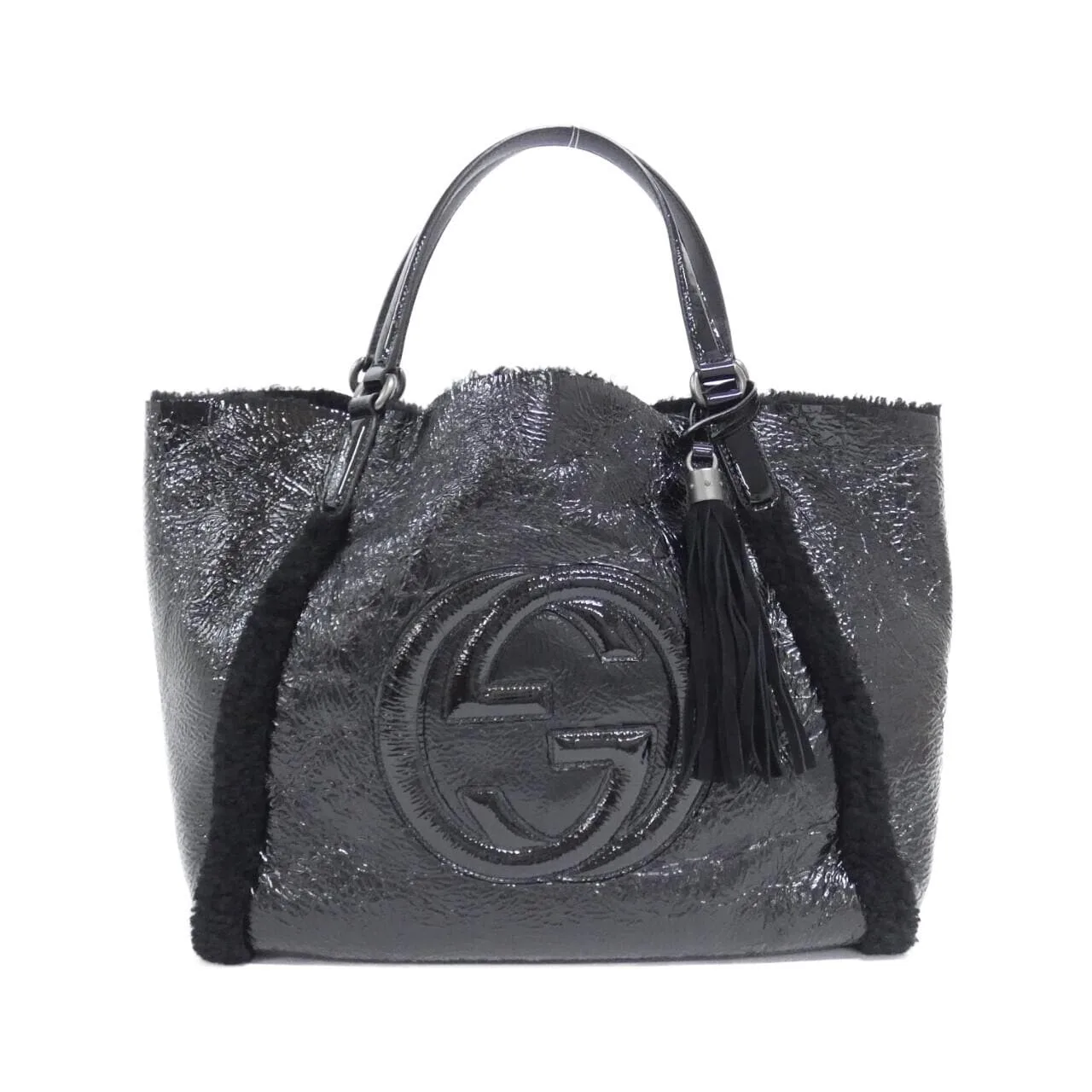 GUCCI 282309 手提包 漆皮 Black