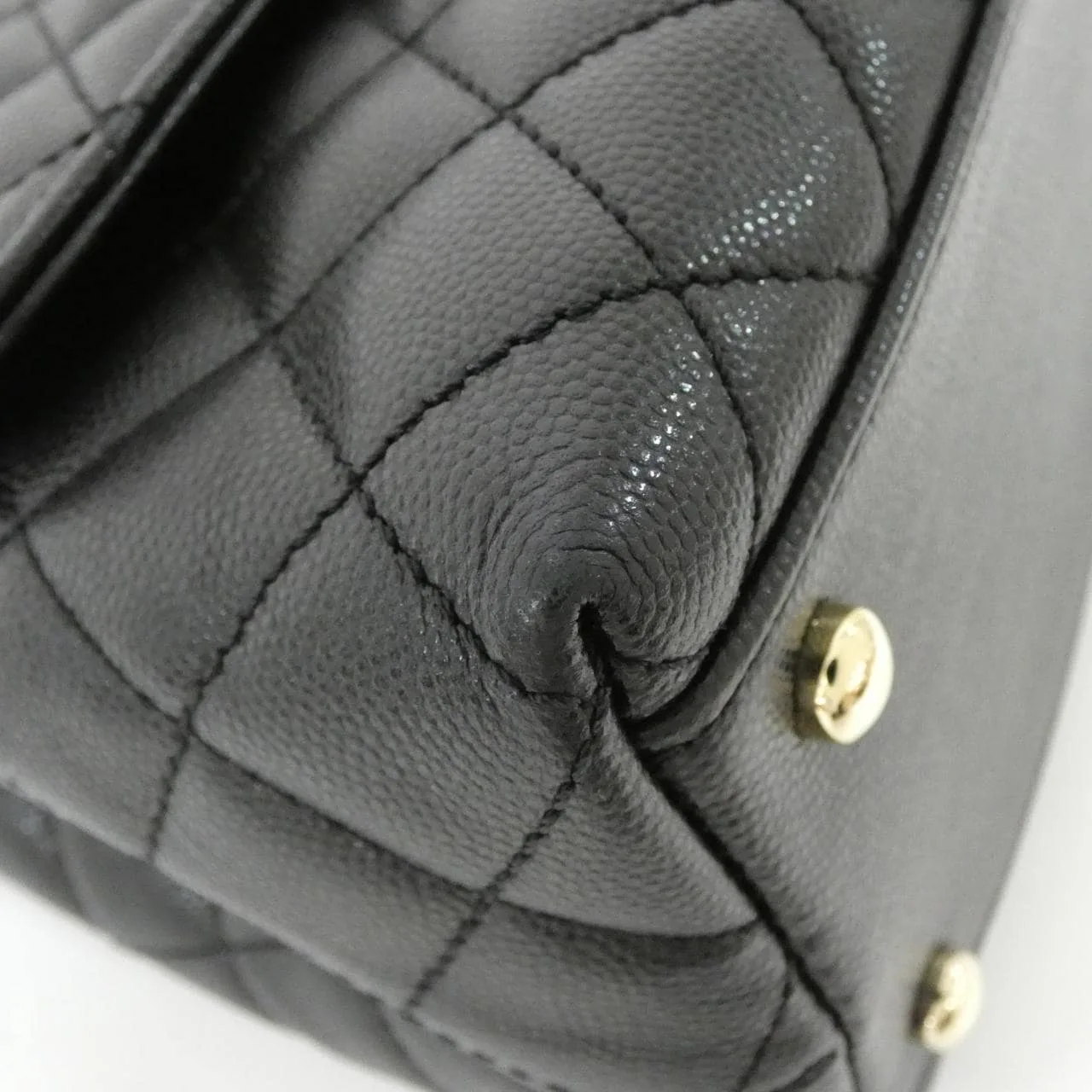 CHANEL Matelasse 92991 Handbag Grained Calfskin Black Grained Calfskin Rank A - Thumbnail 3