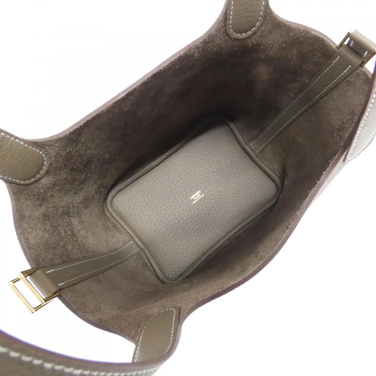 HERMES Picotin 056289CC Handbag Clemence Etoupe Clemence Leather Unused - Thumbnail 5