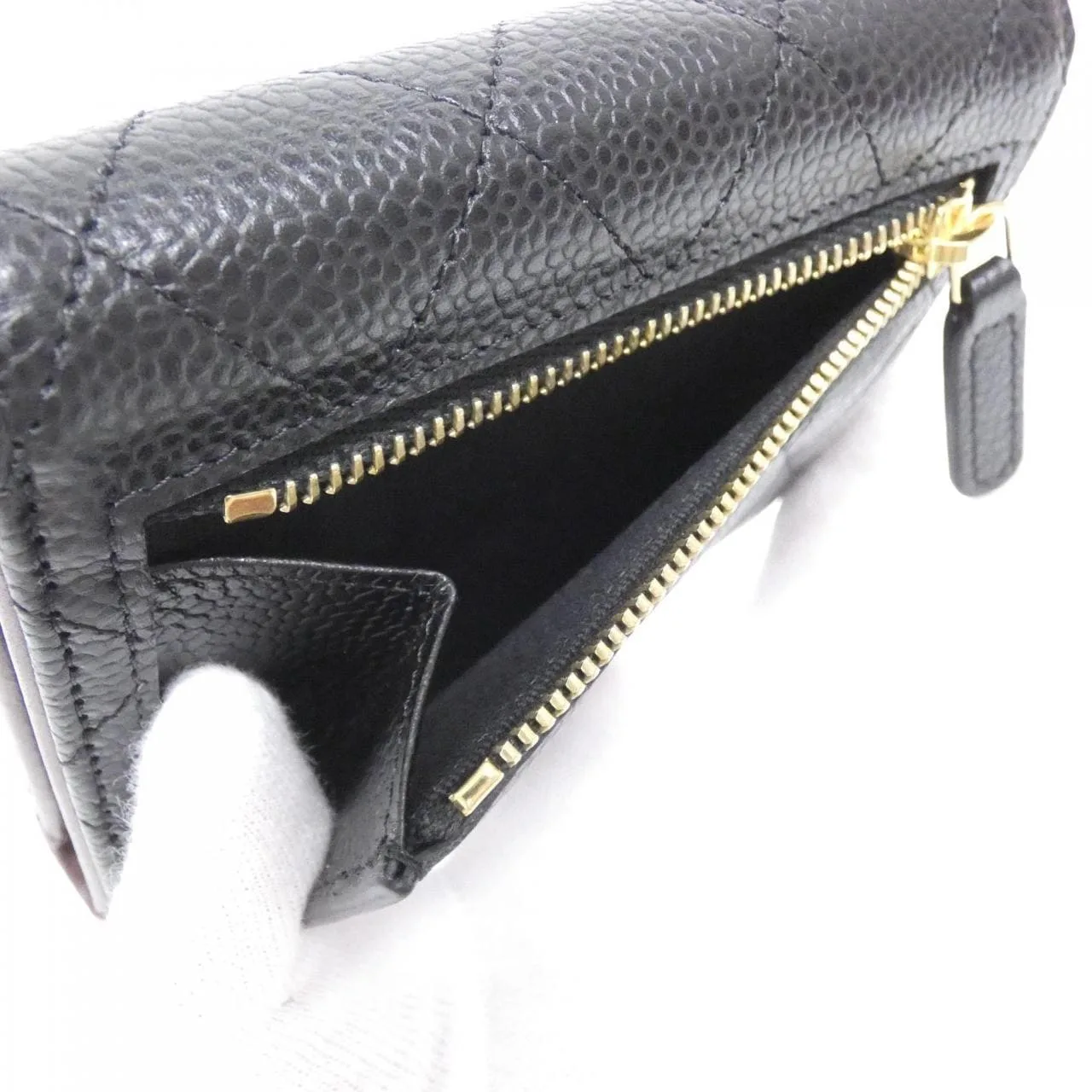 CHANEL Timeless Classic AP0231 Wallet Grained Calfskin 黑色 荔枝紋牛皮 中古品A - 縮圖 5