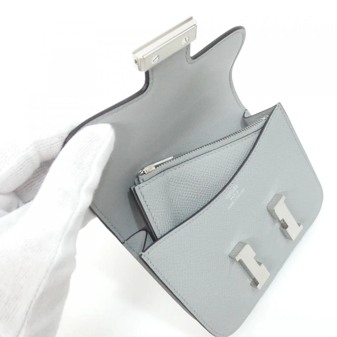 HERMES Constance 082060CK Wallet Epsom Blue Epsom Leather Rank A - Thumbnail 4