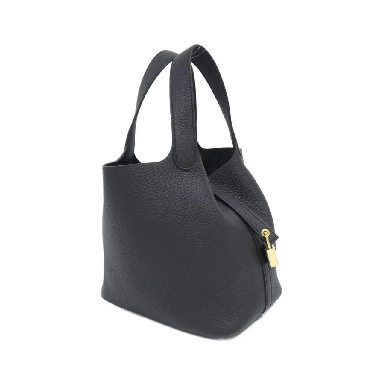 HERMES Picotin 056289CC Handbag Clemence Black