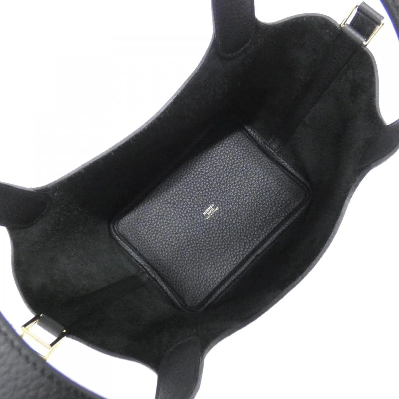 HERMES Picotin 056289CC Handbag Clemence Black Clemence Leather Unused - Thumbnail 5