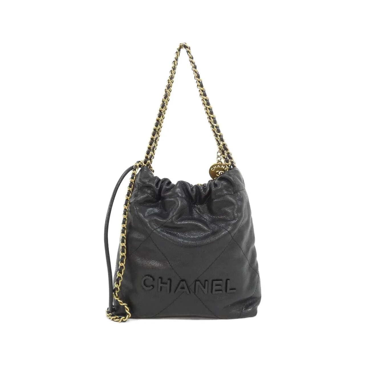 CHANEL Chanel 22 AS3980 Handbag Grained Calfskin Black