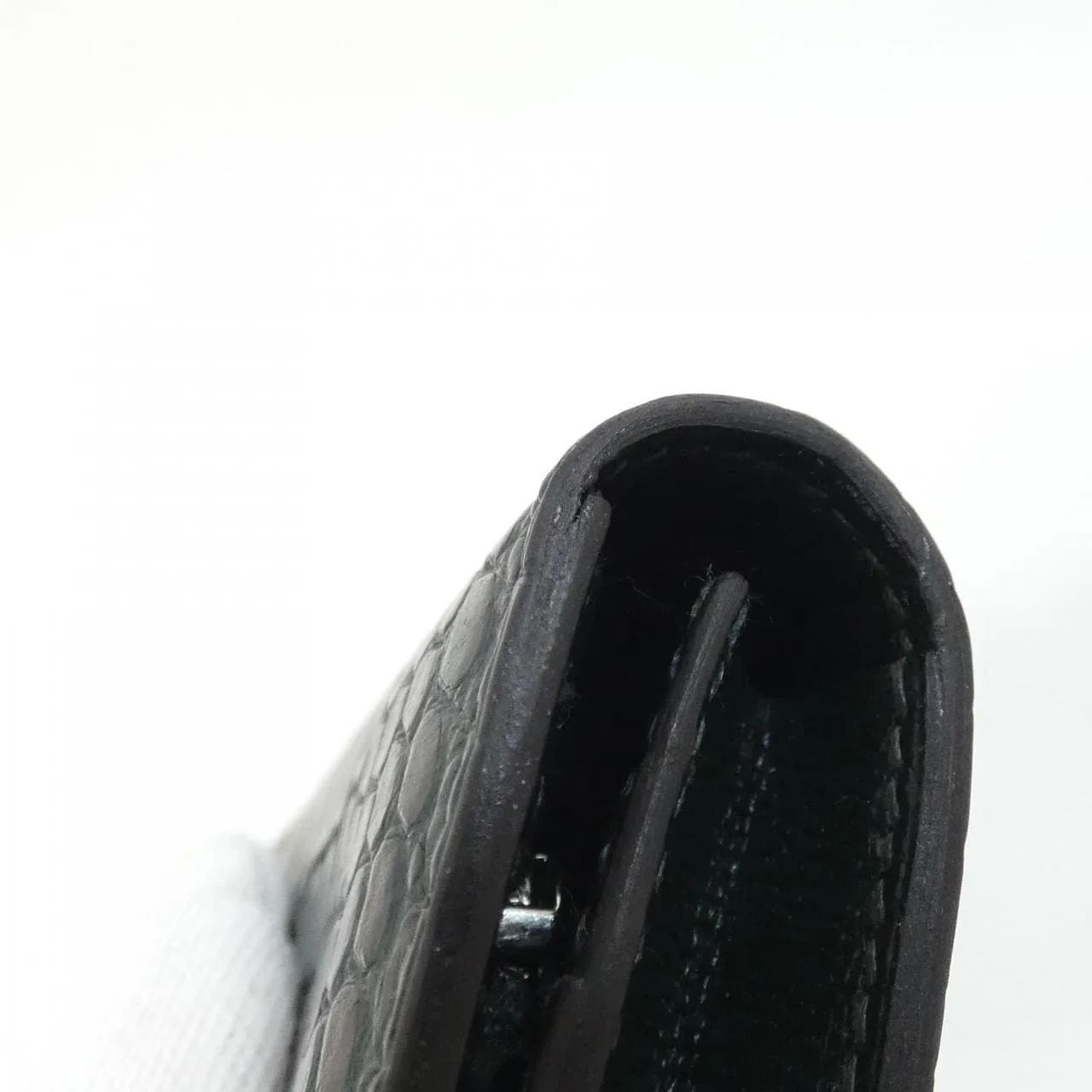HERMES Wallet Black Rank A - Thumbnail 5