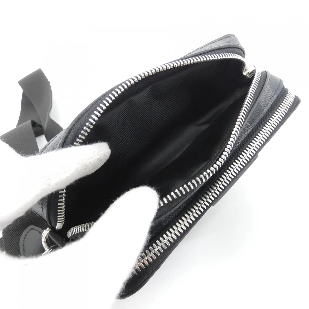 LOUIS VUITTON N60418 肩背包 Damier 黑色 Damier 中古品A - 縮圖 7