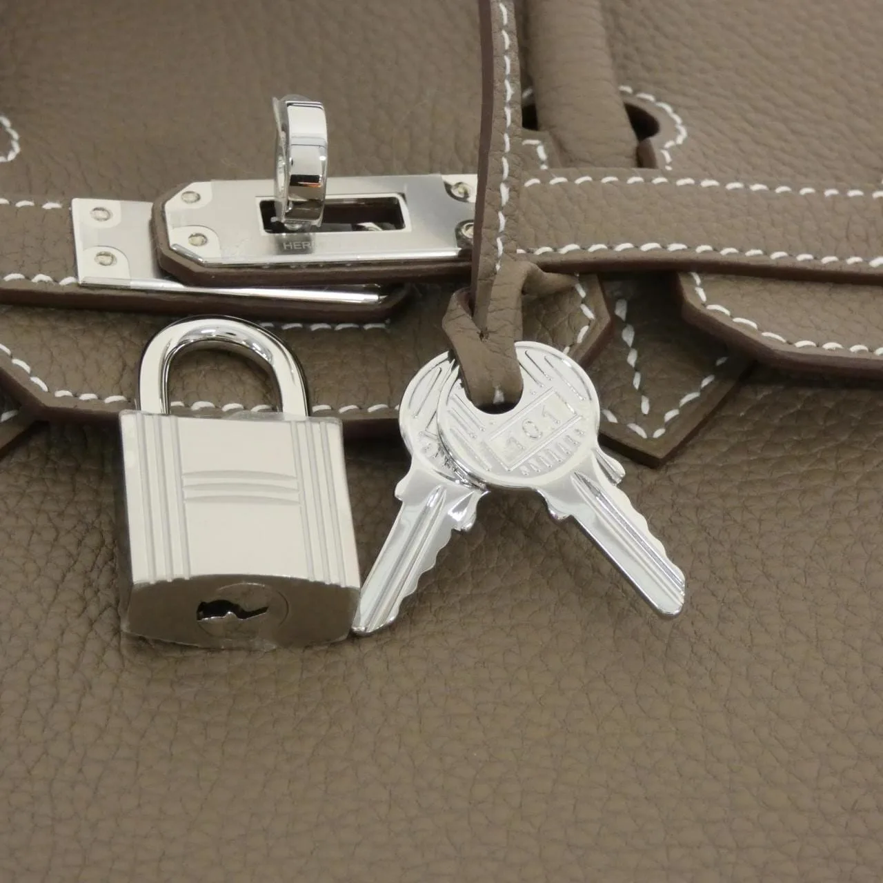 HERMES Birkin 041344CK Handbag Togo Etoupe Togo Leather Unused - Thumbnail 4