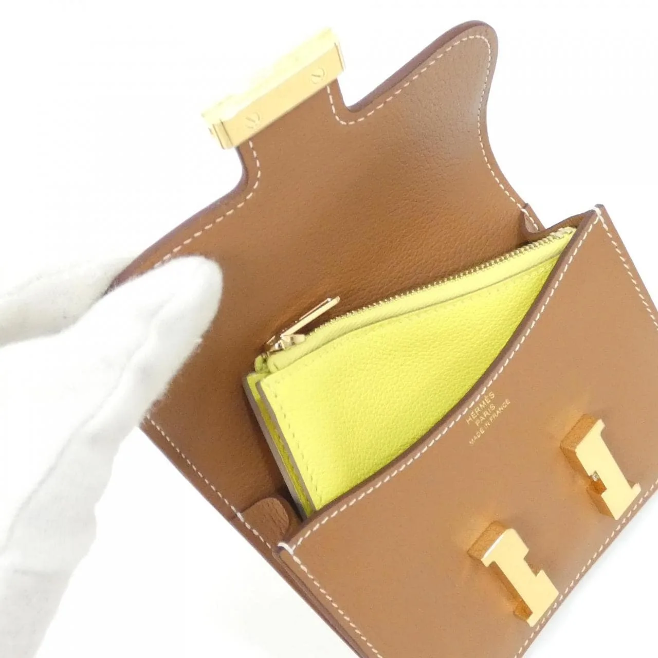 HERMES Constance 082501CC Wallet Gold Unused - Thumbnail 5