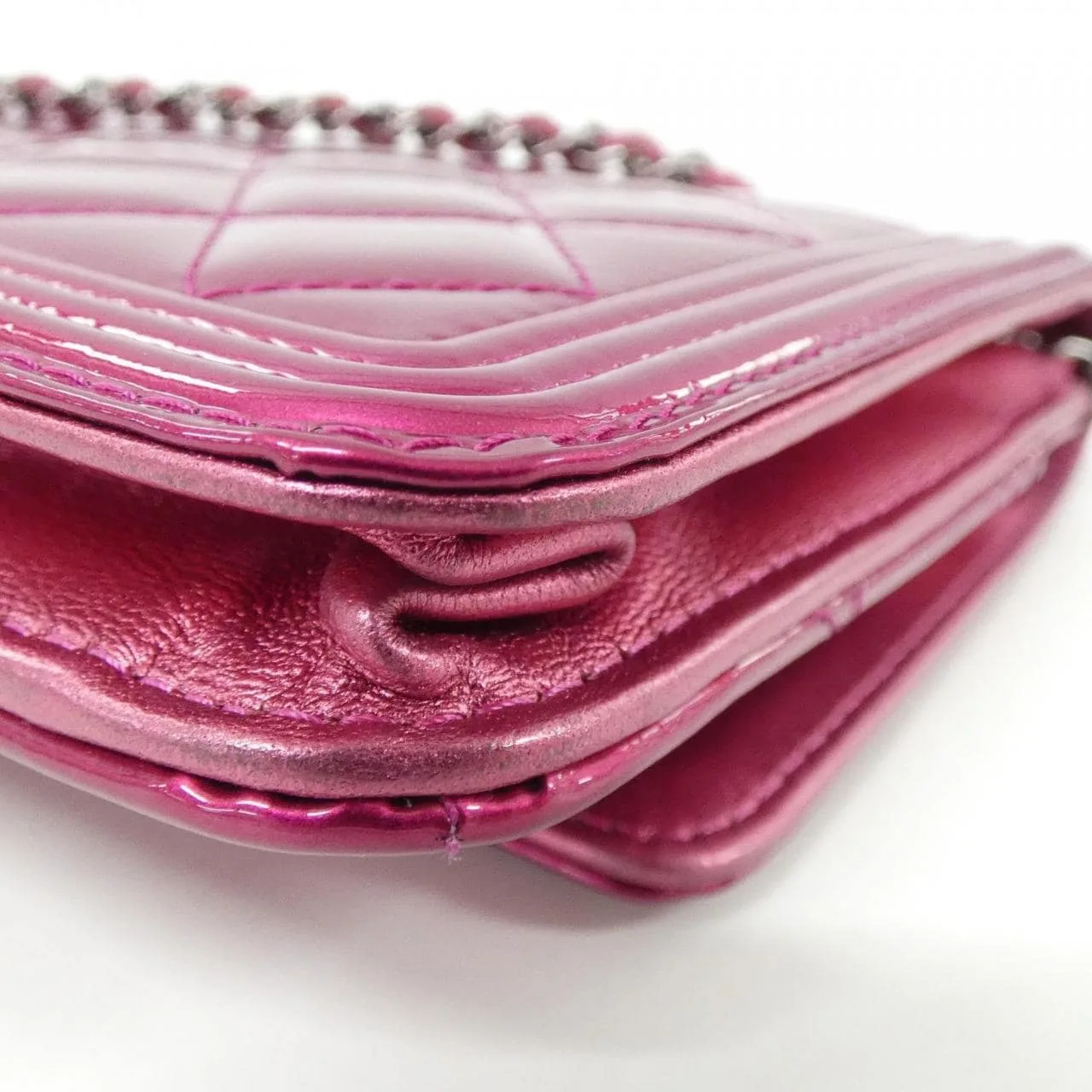 CHANEL Boy Chanel 68911 Wallet Patent Leather