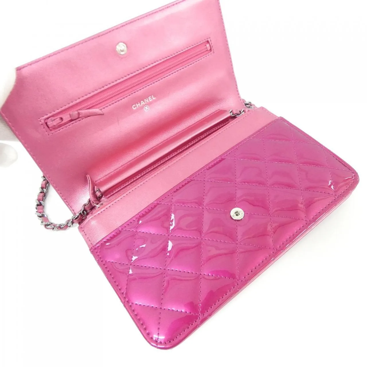 CHANEL Boy Chanel 68911 Wallet Patent Leather