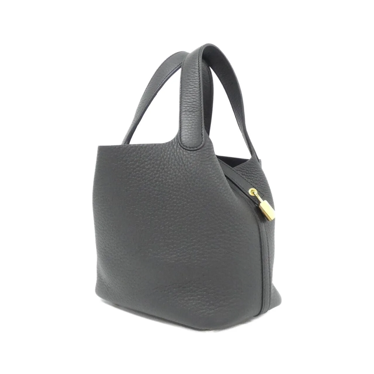 HERMES Picotin 056289CC Handbag Clemence Black