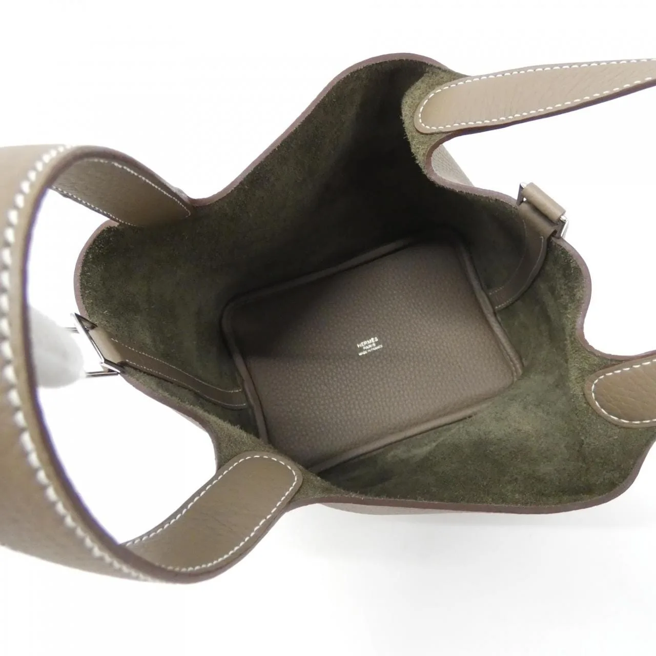 HERMES Picotin 056289CK Handbag Clemence Etoupe Clemence Leather Unused - Thumbnail 5