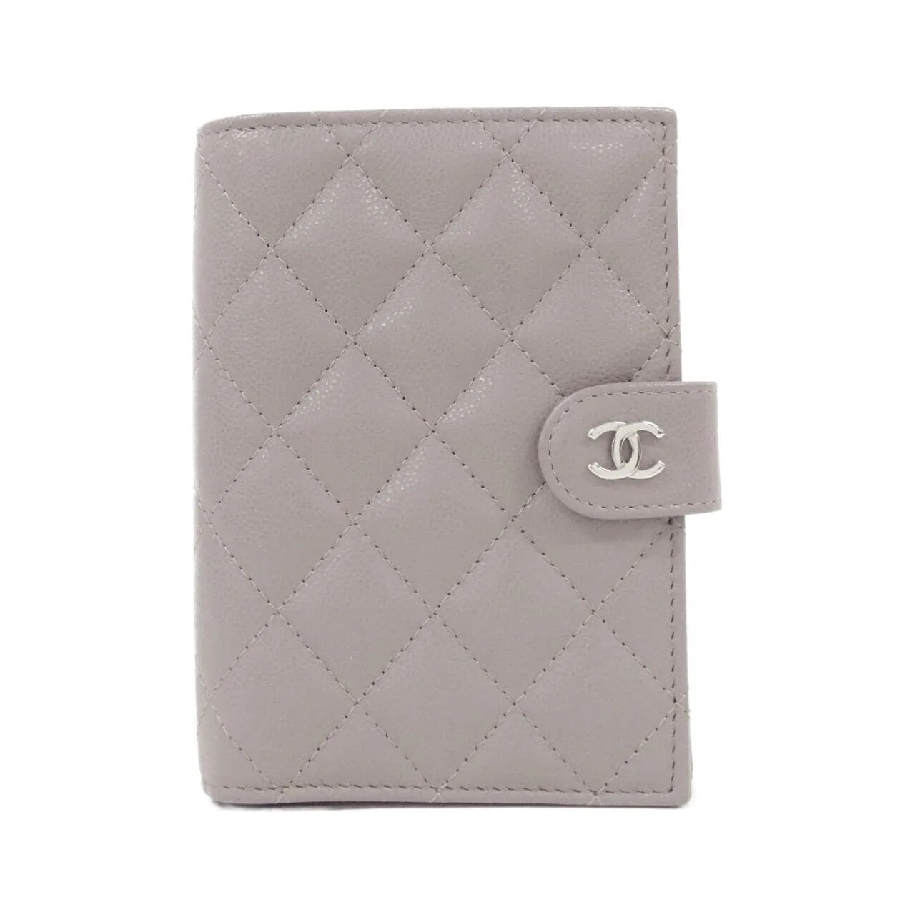 CHANEL Timeless Classic AP3791 Passport Case Grained Calfskin Grey