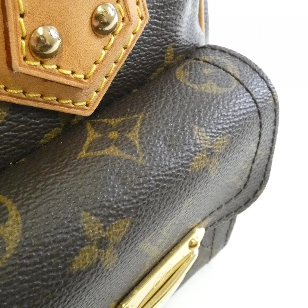 LOUIS VUITTON M40026 Handbag Monogram 黑色 Monogram 中古品B - 縮圖 4