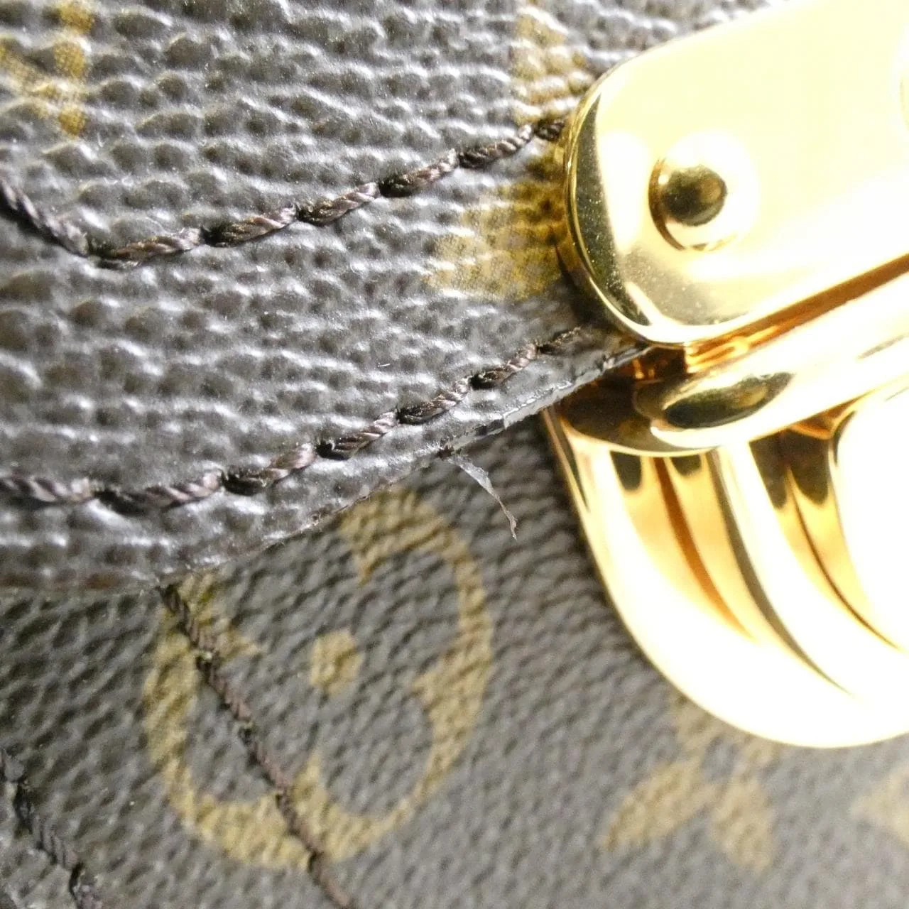 LOUIS VUITTON M40026 Handbag Monogram 黑色 Monogram 中古品B - 縮圖 5