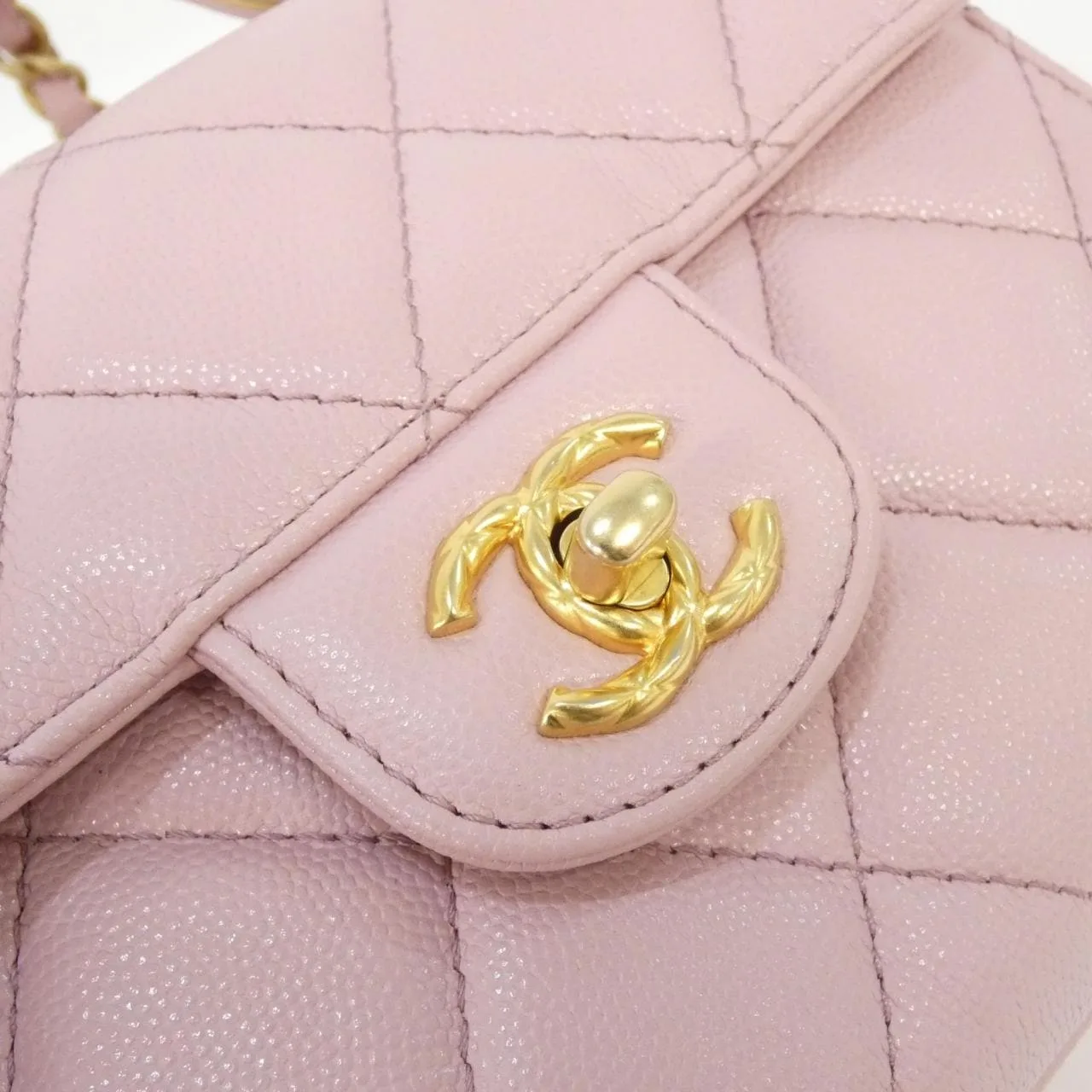 CHANEL AS4956 Handbag Grained Calfskin Pink Grained Calfskin Rank A - Thumbnail 4