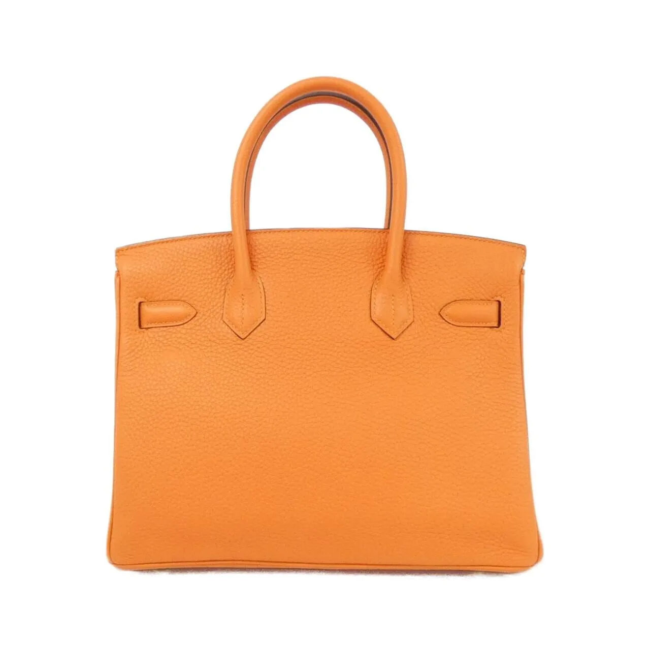 HERMES Birkin 025789CC Handbag Clemence Orange Clemence Leather Rank A - Thumbnail 2