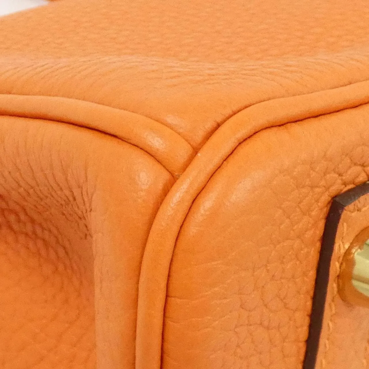 HERMES Birkin 025789CC Handbag Clemence Orange Clemence Leather Rank A - Thumbnail 3